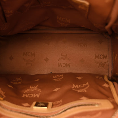 MCM Visetos Studded Medium Dual Stark Backpack Cognac 5 of 11
