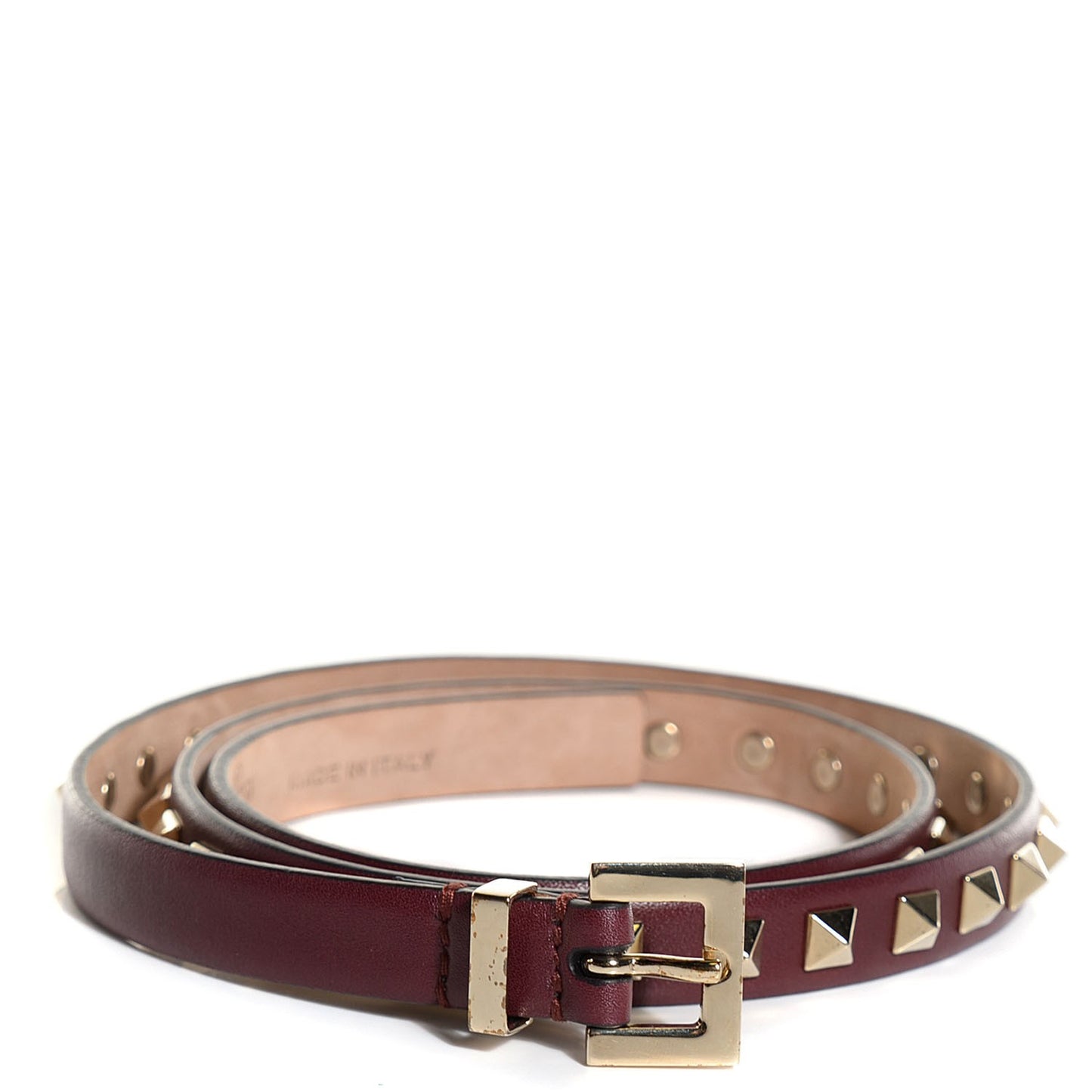 Calfskin Rockstud Belt 80 32 Rubin