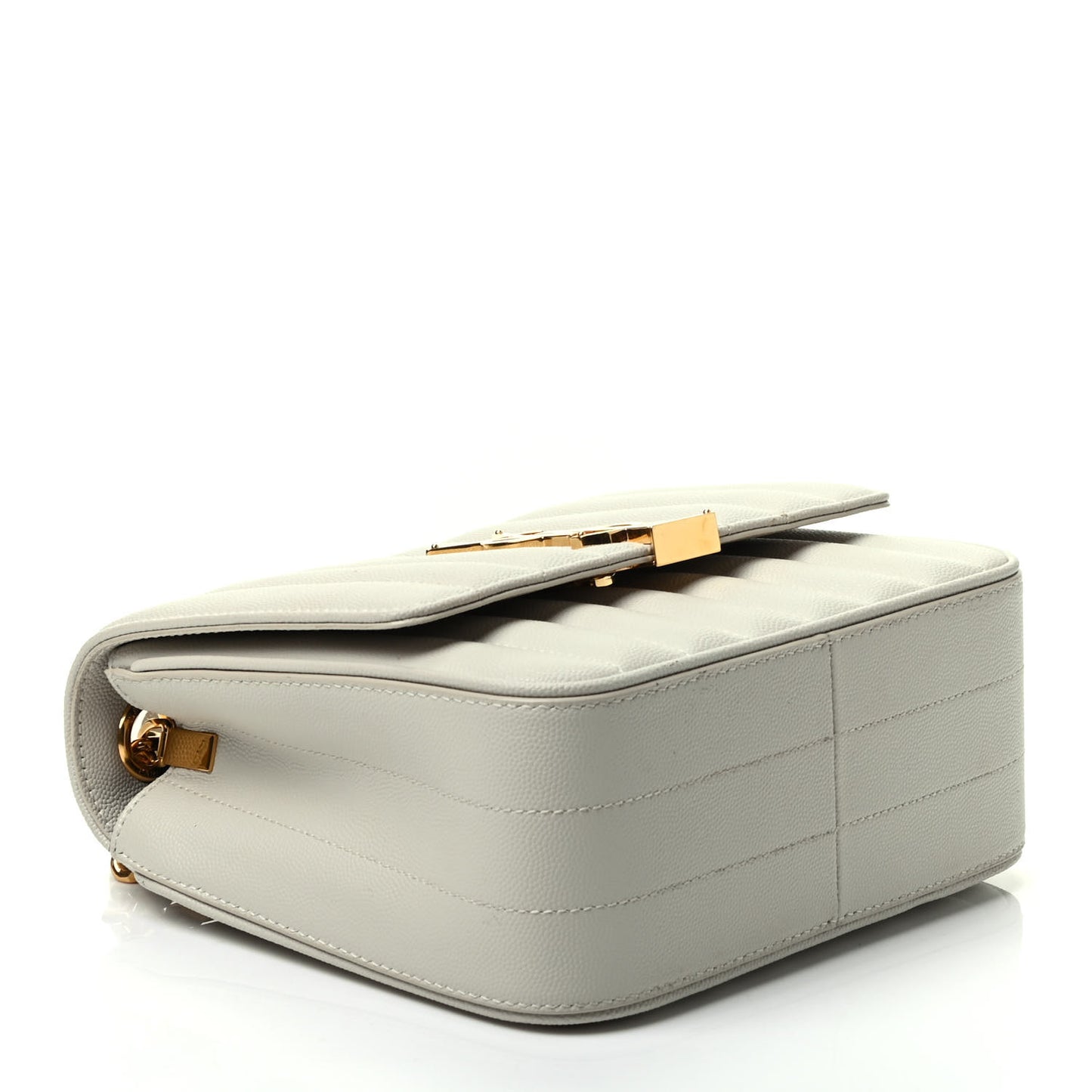 Grain De Poudre Matelasse Monogram Medium Vicky Chain Bag Crema Soft