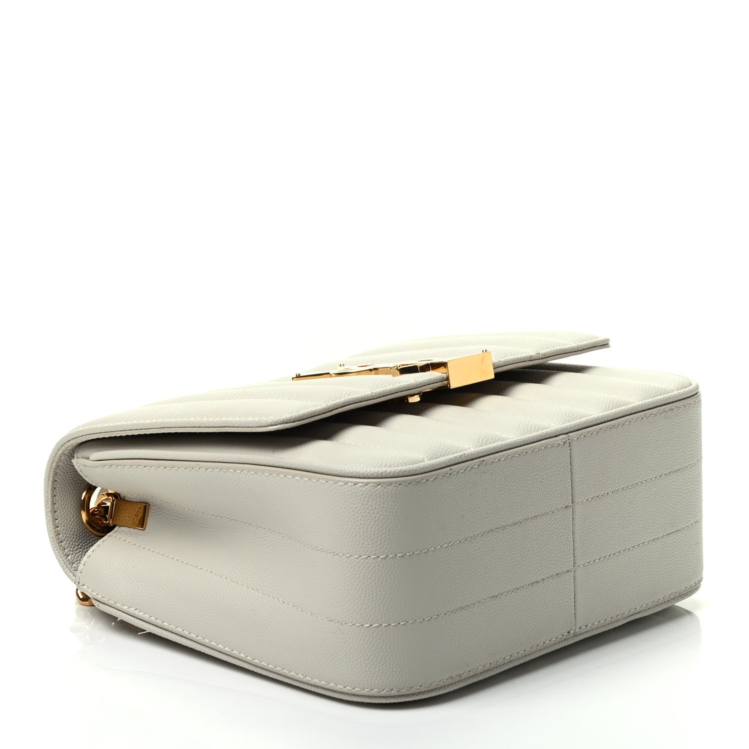 Saint Laurent Grain De Poudre Matelasse Monogram Medium Vicky Chain Bag Crema Soft 3 of 10