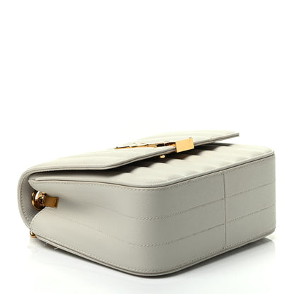 Saint Laurent Grain De Poudre Matelasse Monogram Medium Vicky Chain Bag Crema Soft 3 of 10