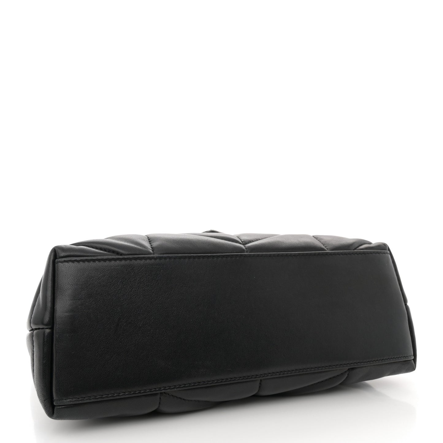 Lambskin Quilted Small Loulou Puffer Monogram Chain Satchel Black