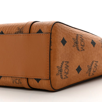 MCM Visetos Mini Toni Shopper Tote Cognac 9 of 9