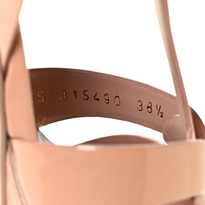 Saint Laurent Patent Tribute 75 Platform Sandals 38.5 Nude 8 of 10