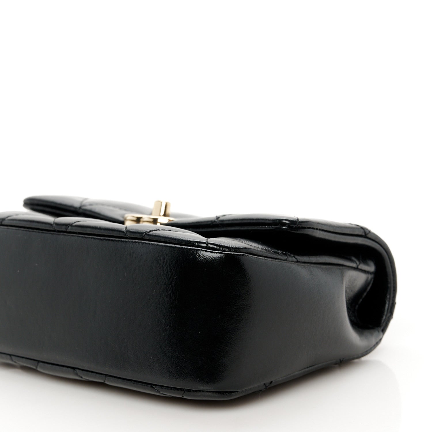 Chanel Shiny Lambskin Quilted Mini Coco Trip Flap Bag Black 18 of 19