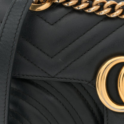 Gucci Calfskin Matelasse Mini GG Marmont Shoulder Bag Black 14 of 15