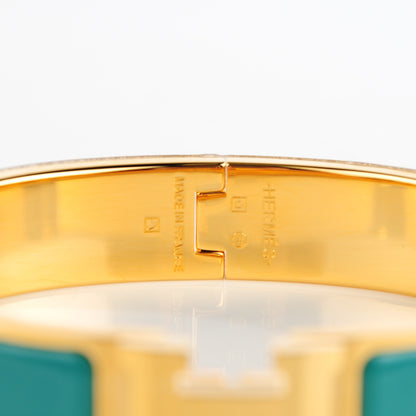 Hermes Enamel Narrow Clic Clac H Bracelet GM Emeraude 3 of 5