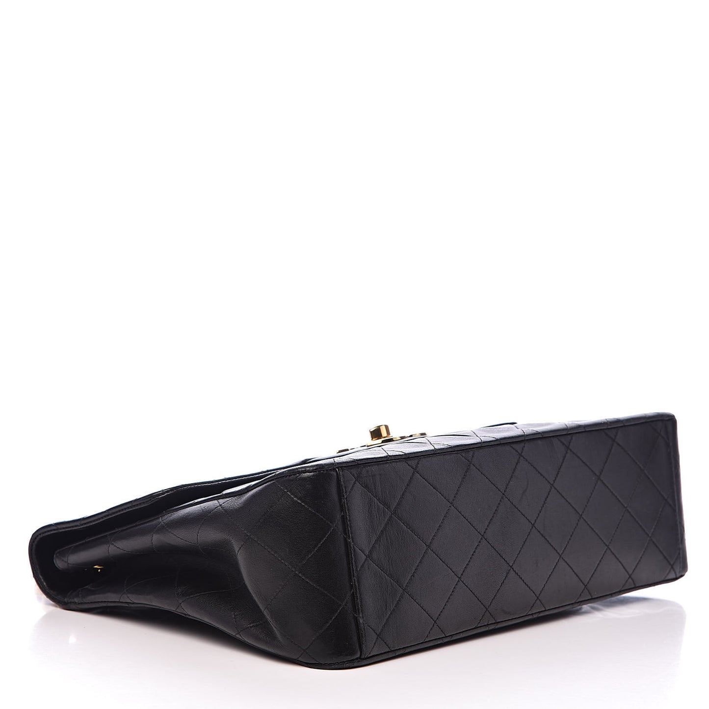 Lambskin Quilted XL Jumbo Single Flap Black