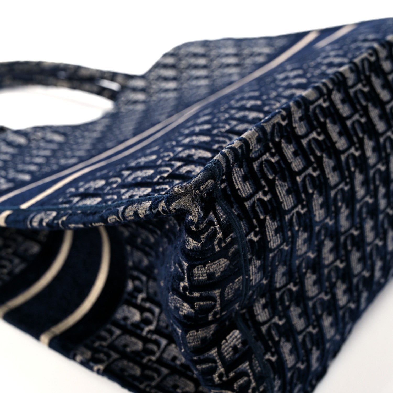 Christian Dior Oblique Velvet Book Tote Blue Multicolor 10 of 14