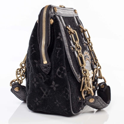 Louis Vuitton Gracie PM Monogram Black Velours Alligator VIP 3 of 10