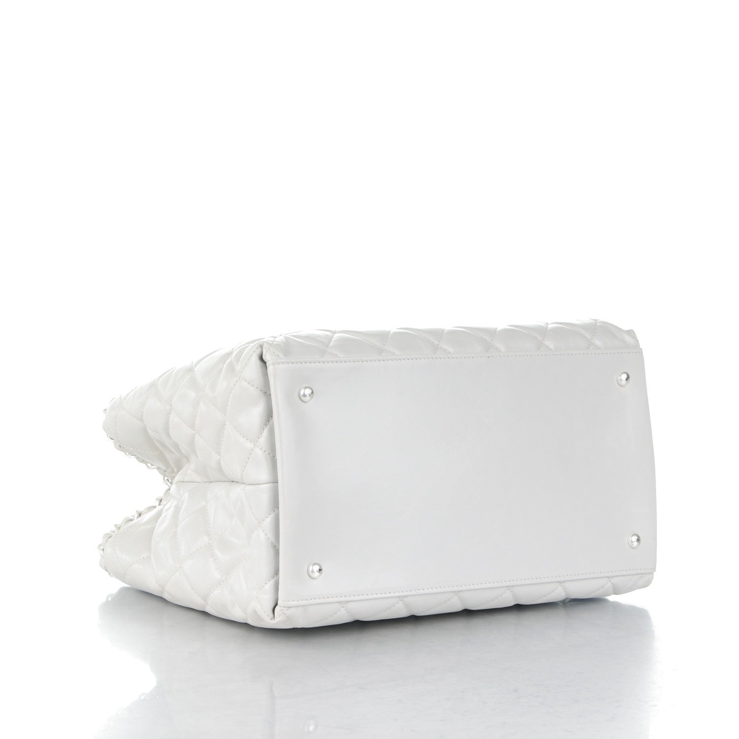 Chanel Glazed Calfskin Quilted Small Chain Me Tote Dark White 4 of 7