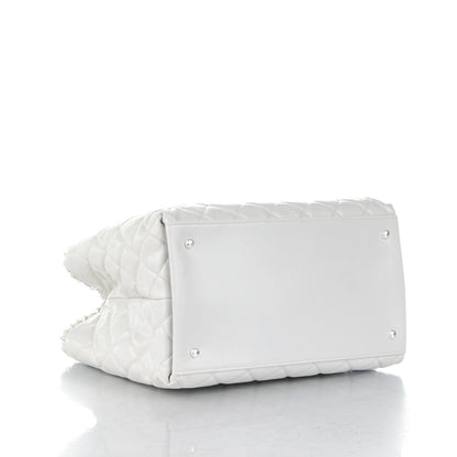 Chanel Glazed Calfskin Quilted Small Chain Me Tote Dark White 4 of 7