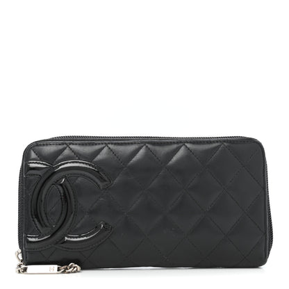 Chanel Calfskin Quilted Cambon Large Gusset Zip Around Wallet Black 1 of 4