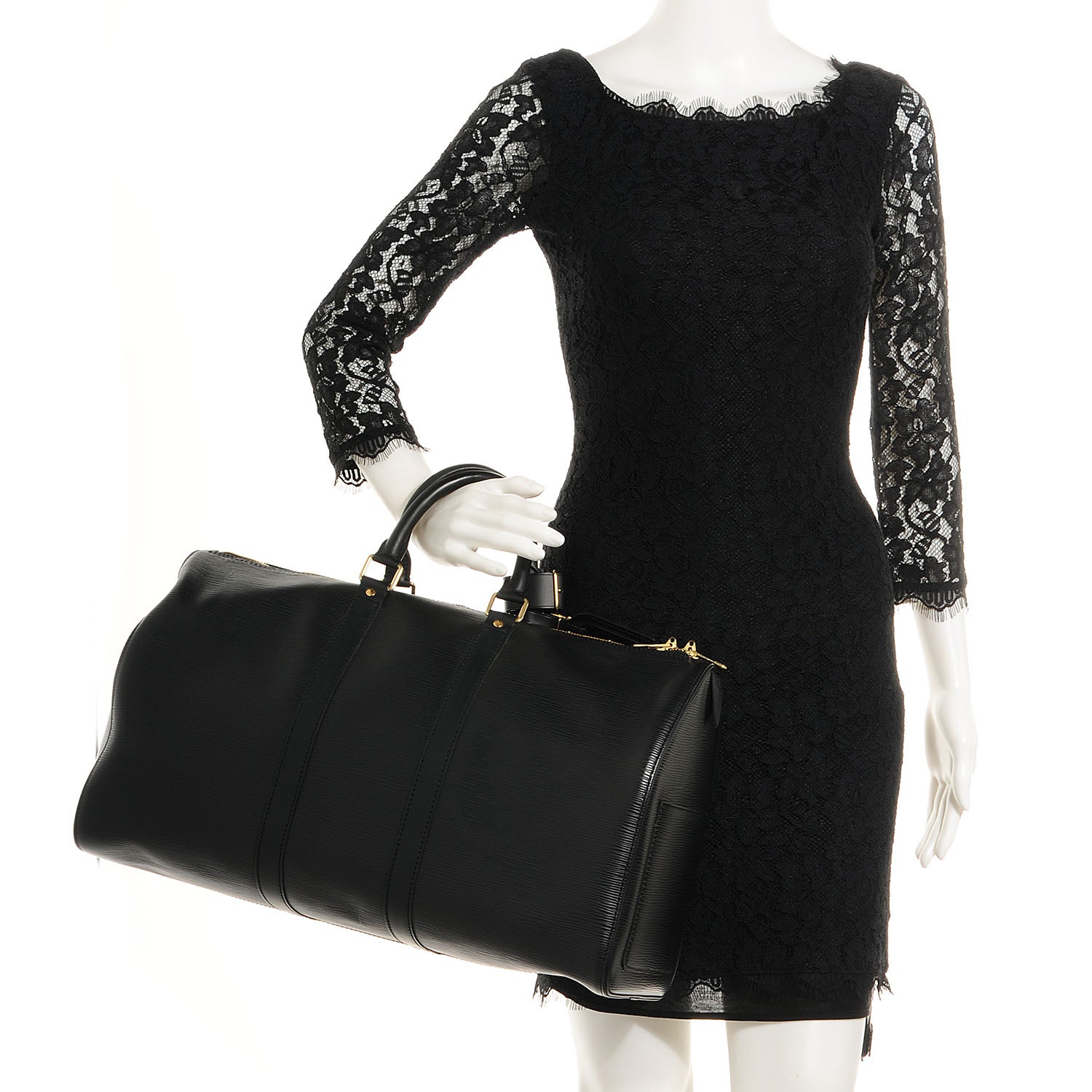 Louis Vuitton Epi Keepall 45 Black 2 of 7
