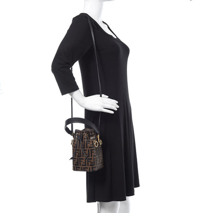 Fendi Vitello Liberty F is Fendi Bi-Color FF 1974 Embossed Mini Mon Tresor Bucket Bag Maya Black 2 of 9