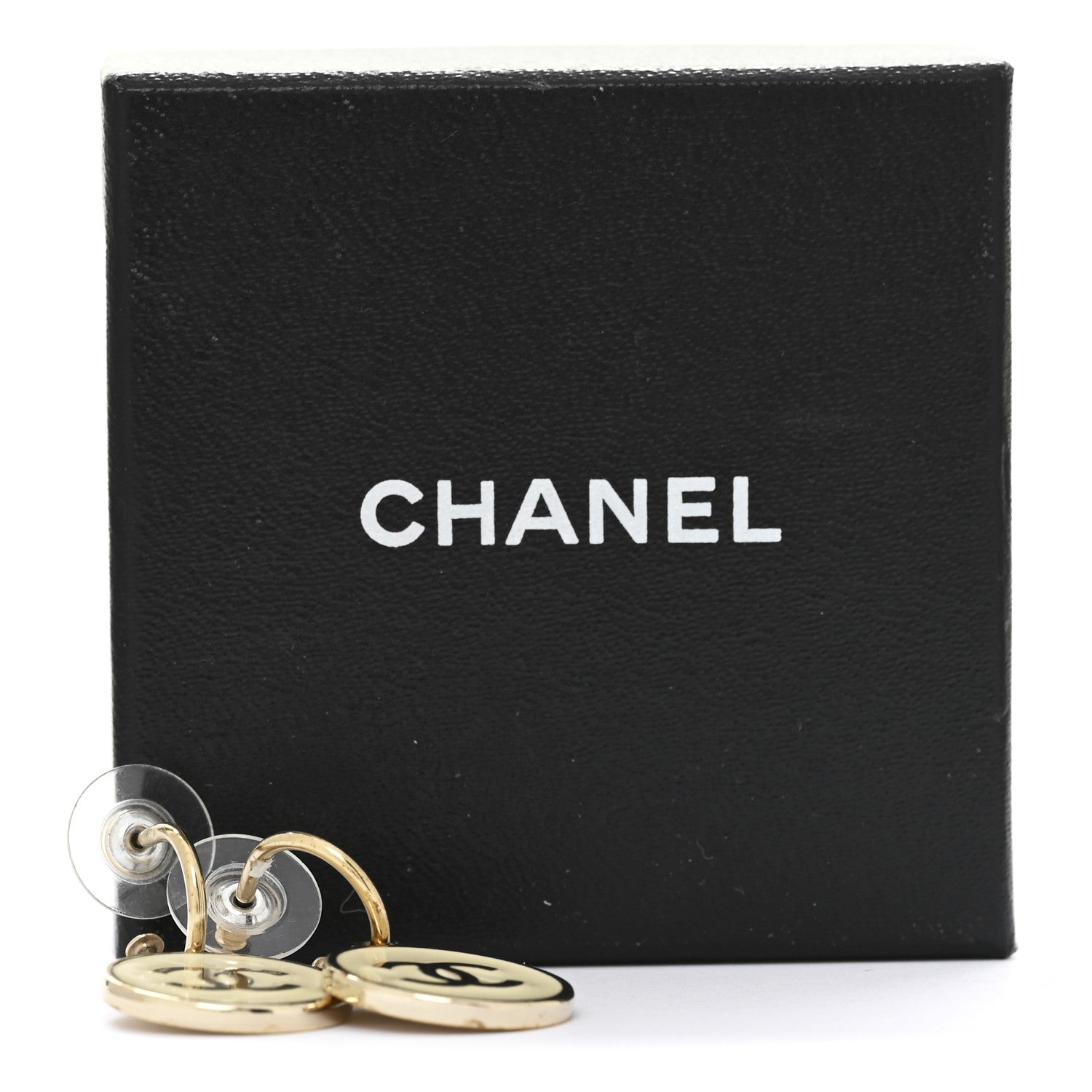 Chanel Enamel CC Drop Earrings White 5 of 5