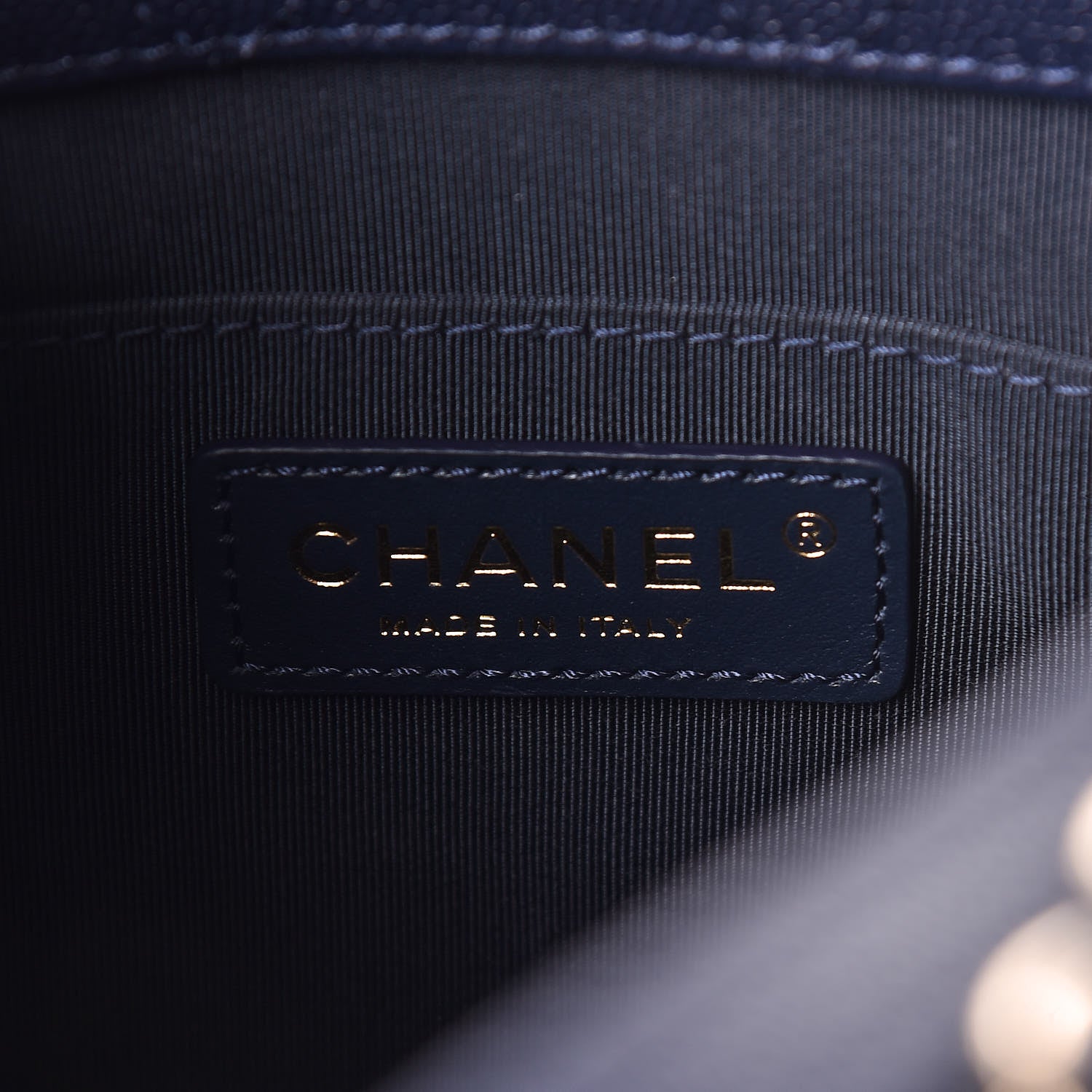 Chanel Caviar Quilted Rolled Up Bucket Drawstring Bag Navy 6 of 11