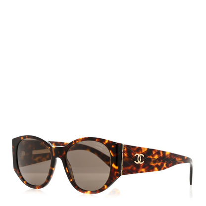 Chanel Acetate Polarized Oval Sunglasses 5411 Brown 1 of 8