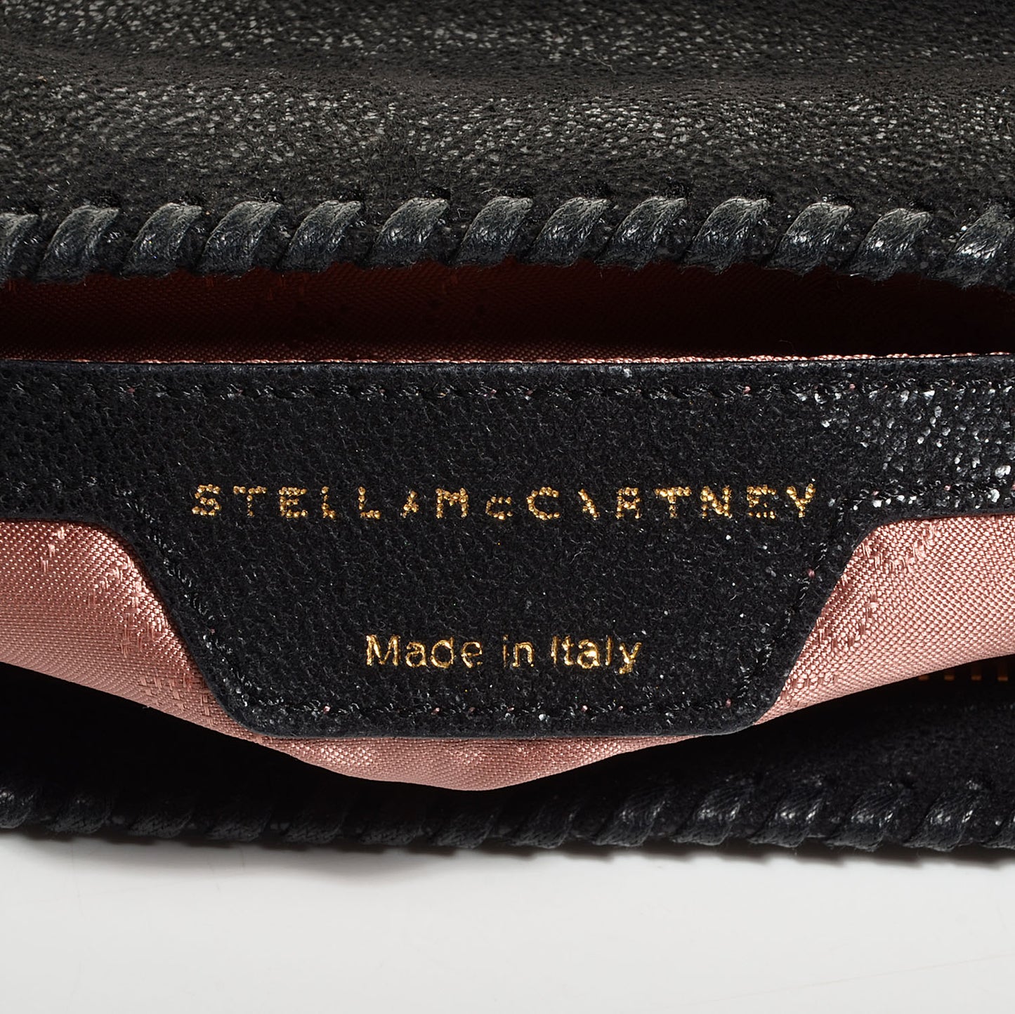 Faux Leather Shaggy Deer Medium Falabella Crossbody Bag Black