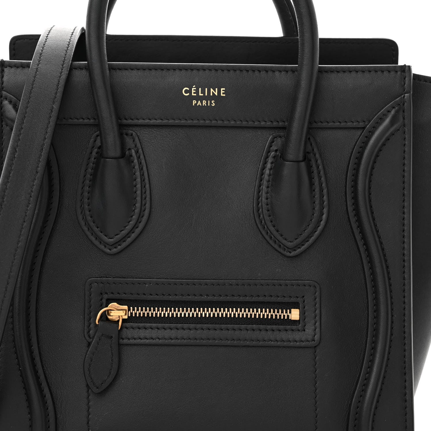 Celine Smooth Calfskin Nano Luggage Black 7 of 12