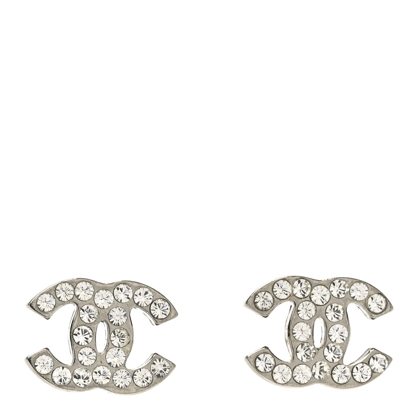 Crystal CC Earrings Silver