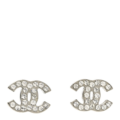 Chanel Crystal CC Earrings Silver 1 of 5