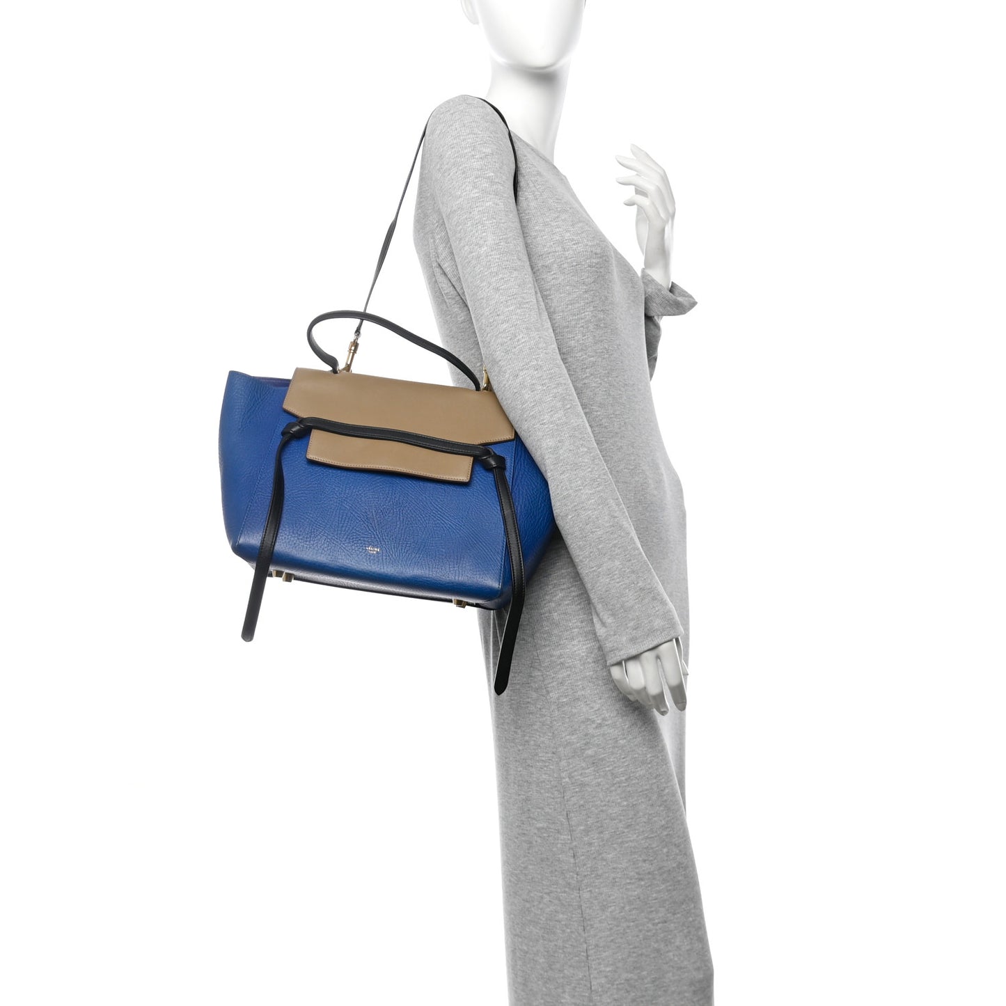 Elephant Calfskin Mini Tri-Color Belt Bag Indigo