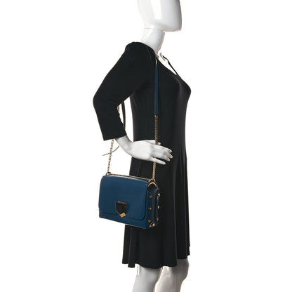 Jimmy Choo Smooth Calfskin Lockett City Shoulder Bag Midnight Blue 2 of 10