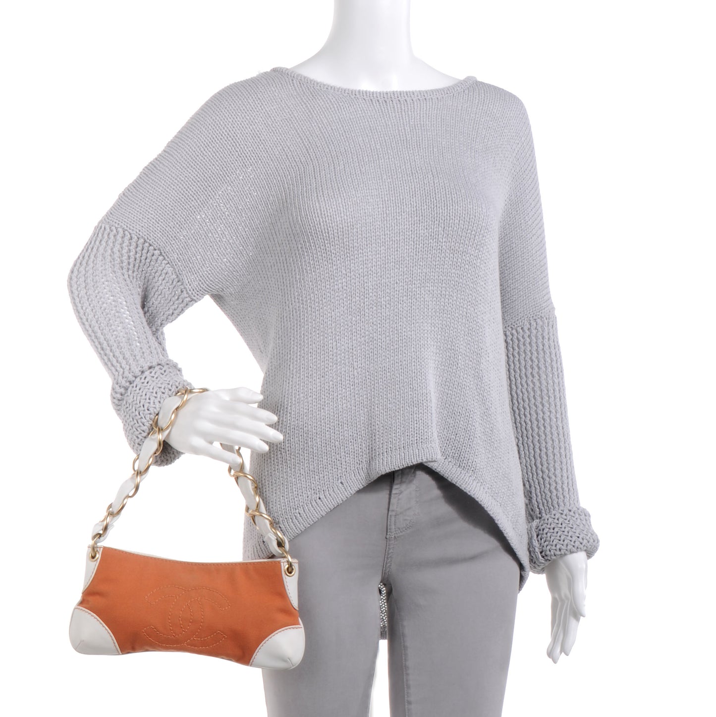 Canvas CC Shoulder Bag Gold White