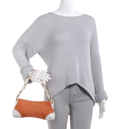 Chanel Canvas CC Shoulder Bag Gold White 2 of 8