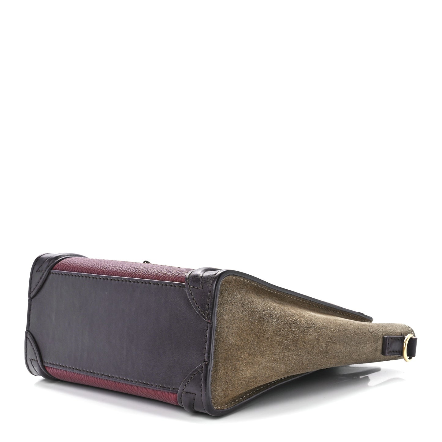 Calfskin Suede Nano Tri-Color Luggage Burgundy