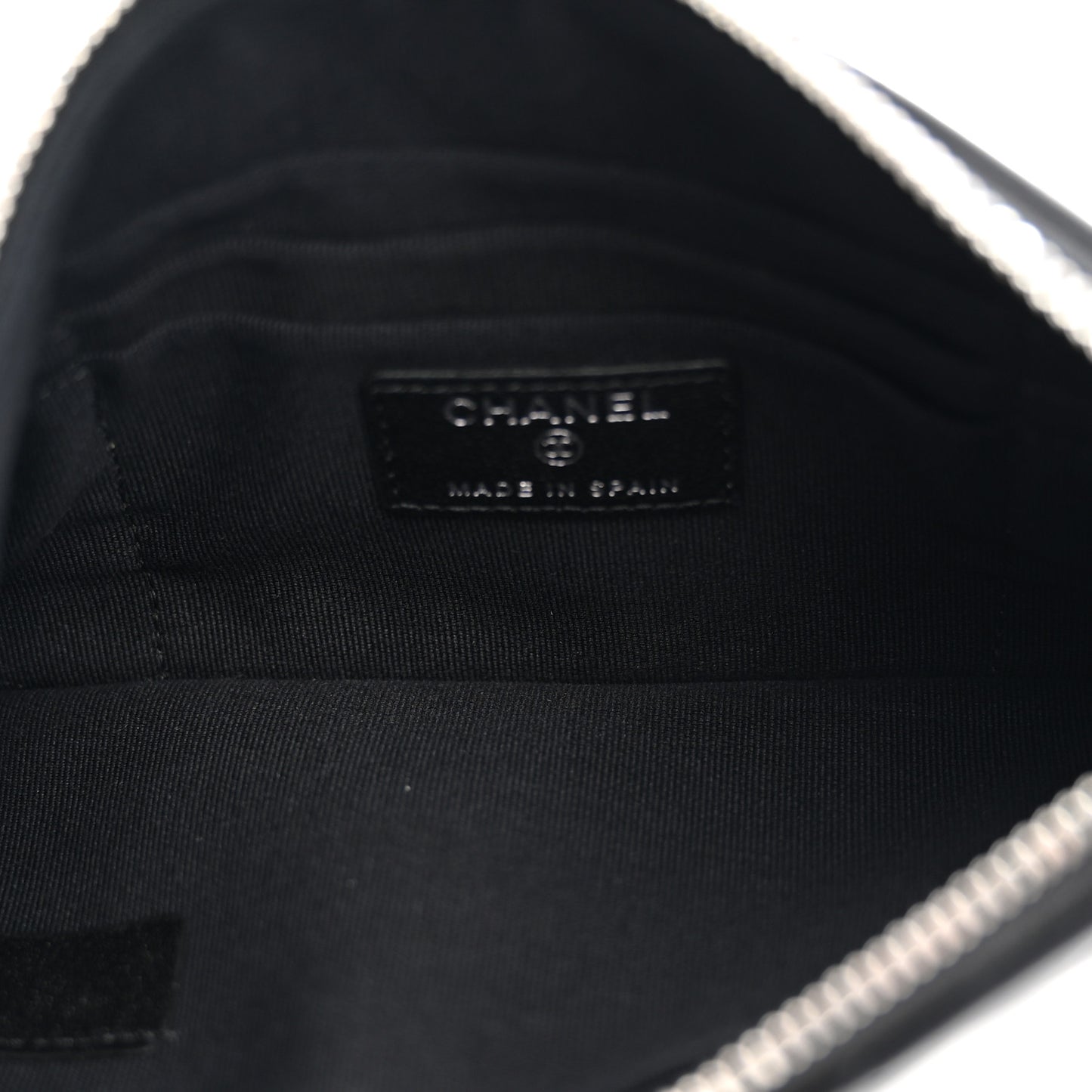 Lambskin Quilted Crystal Star Cosmetic Case Black