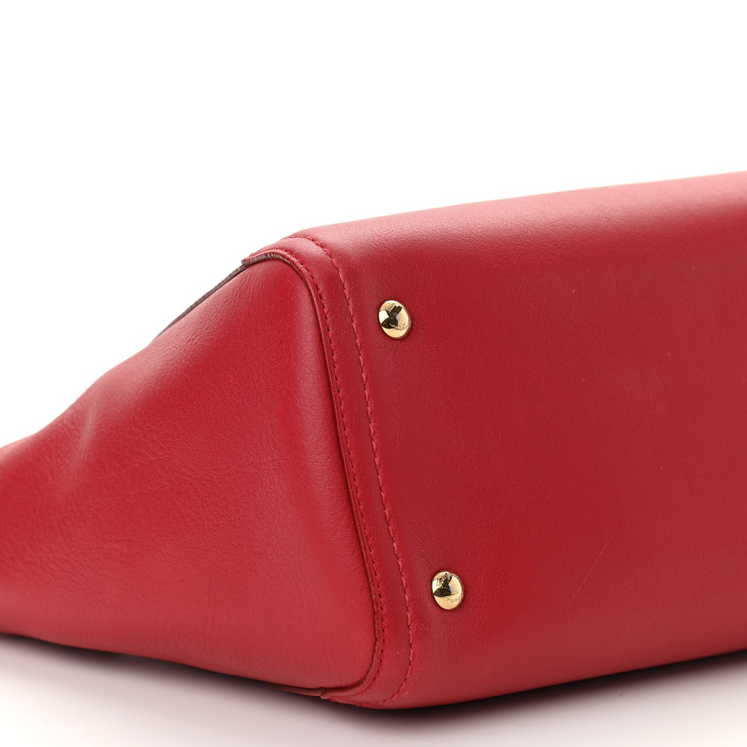 Salvatore Ferragamo Calfskin Satchel Red 8 of 9