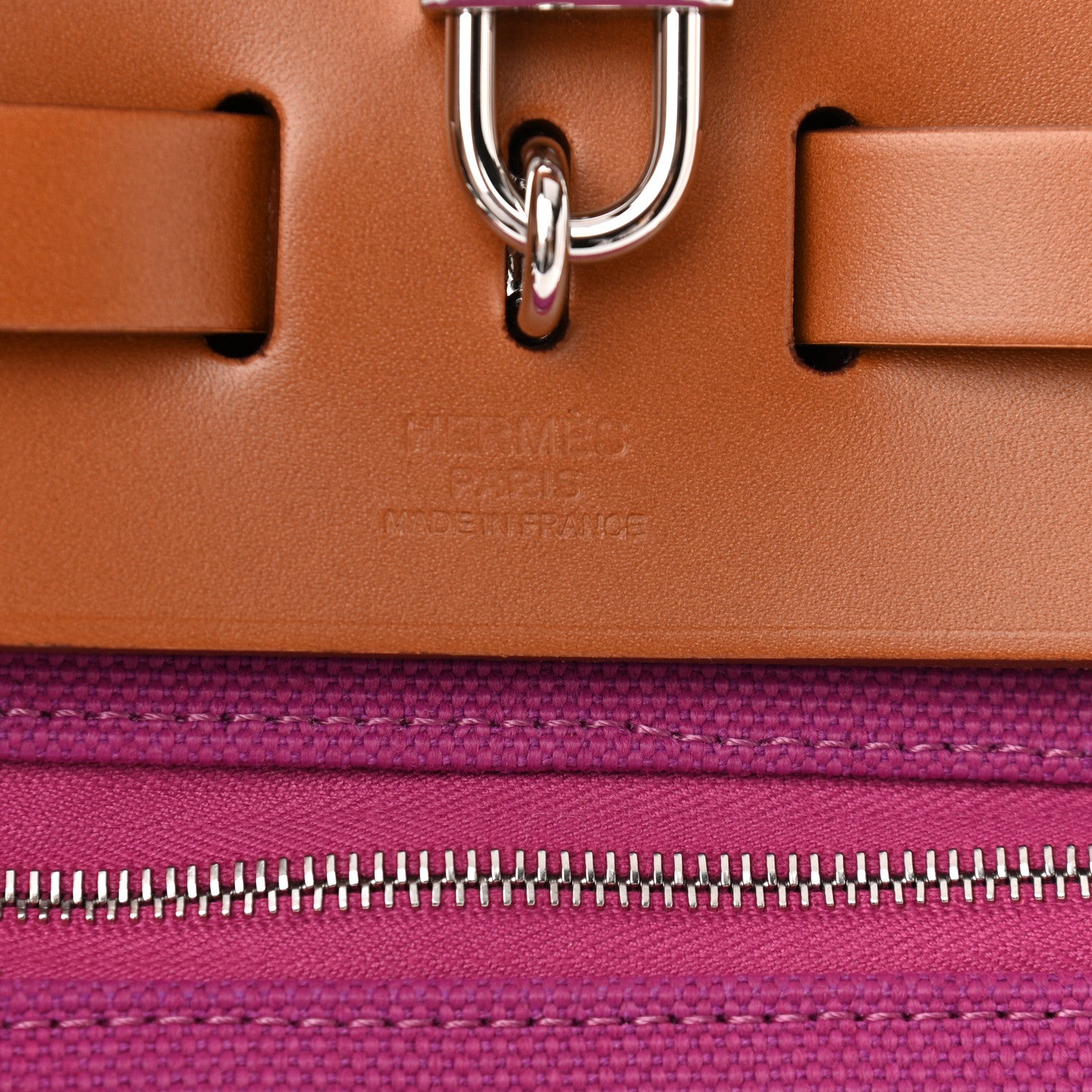 Hermes Toile Militaire Vache Hunter Laque Herbag Zip Retourne 31 PM Magnolia Fauve 6 of 12