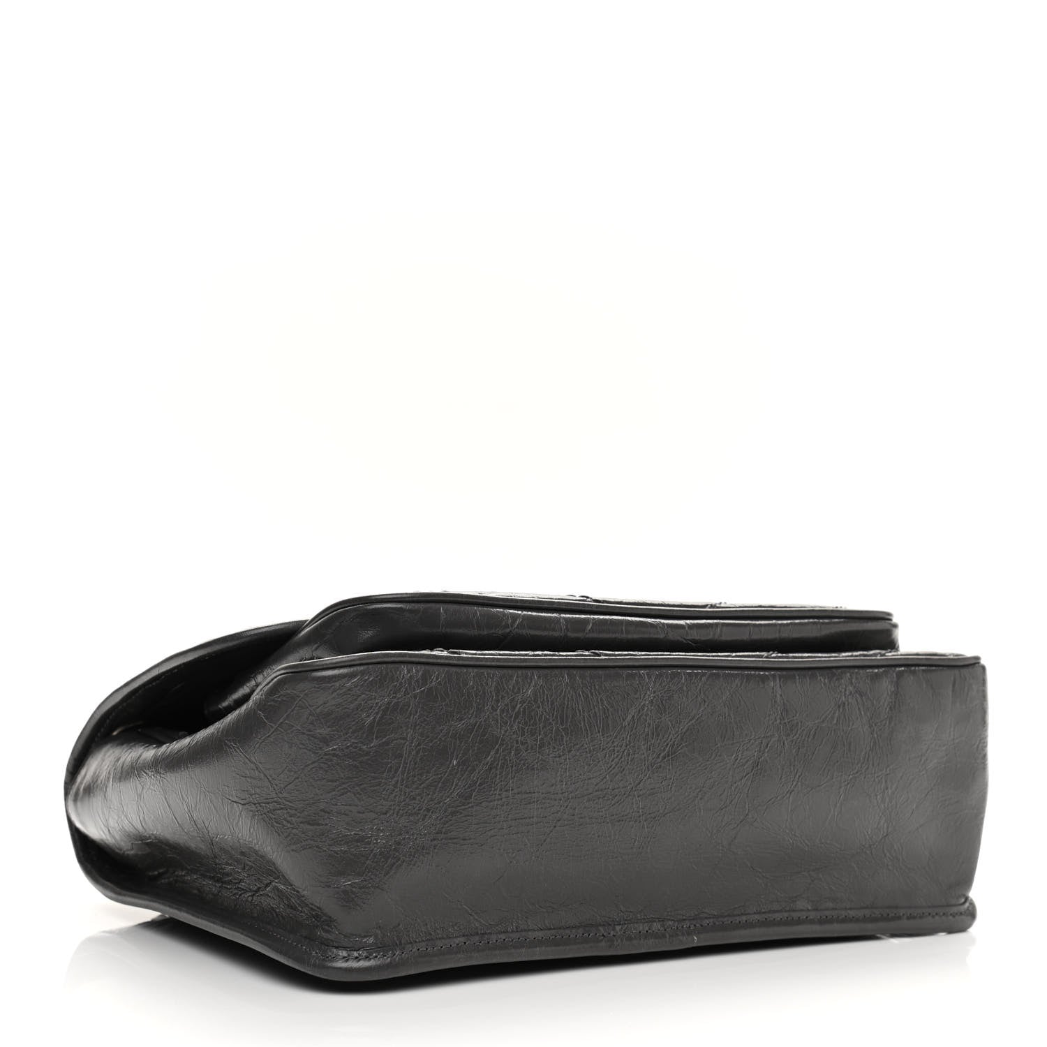 Saint Laurent Crinkled Calfskin Matelasse Monogram Medium Niki Chain Satchel Storm 3 of 10