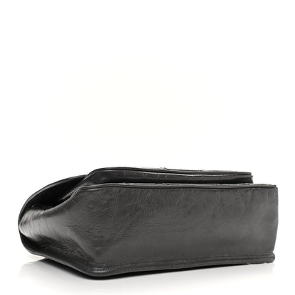 Saint Laurent Crinkled Calfskin Matelasse Monogram Medium Niki Chain Satchel Storm 3 of 10