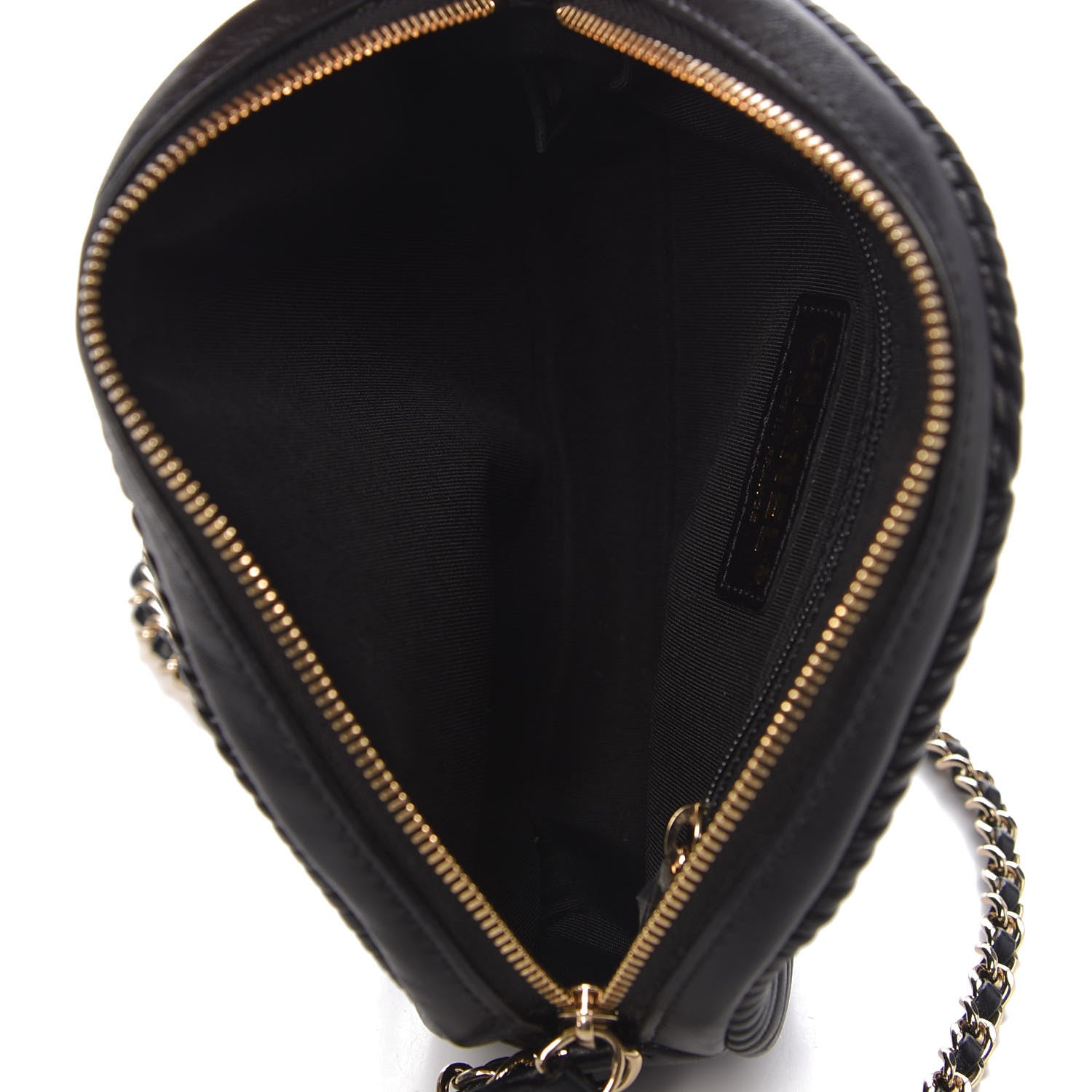 Chanel Lambskin Chevron Quilted Small Pleated Crush Camera Case Black 5 of 11