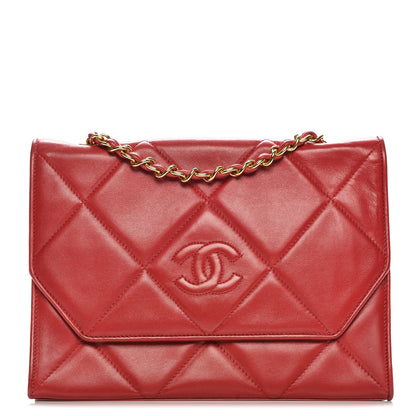 Chanel Lambskin Quilted Small Single Flap Red 1 of 8