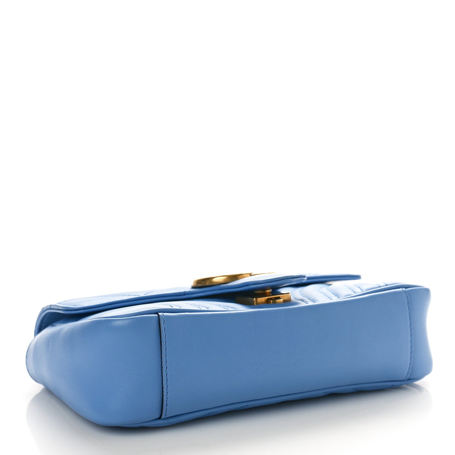 Calfskin Matelasse Mini GG Marmont Shoulder Bag Clear Sky Blue