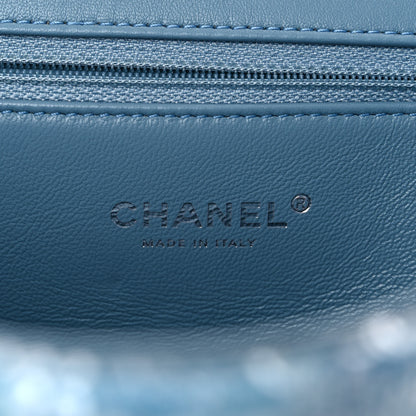 Chanel Sequin Large Waterfall Flap Light Blue 6 of 10