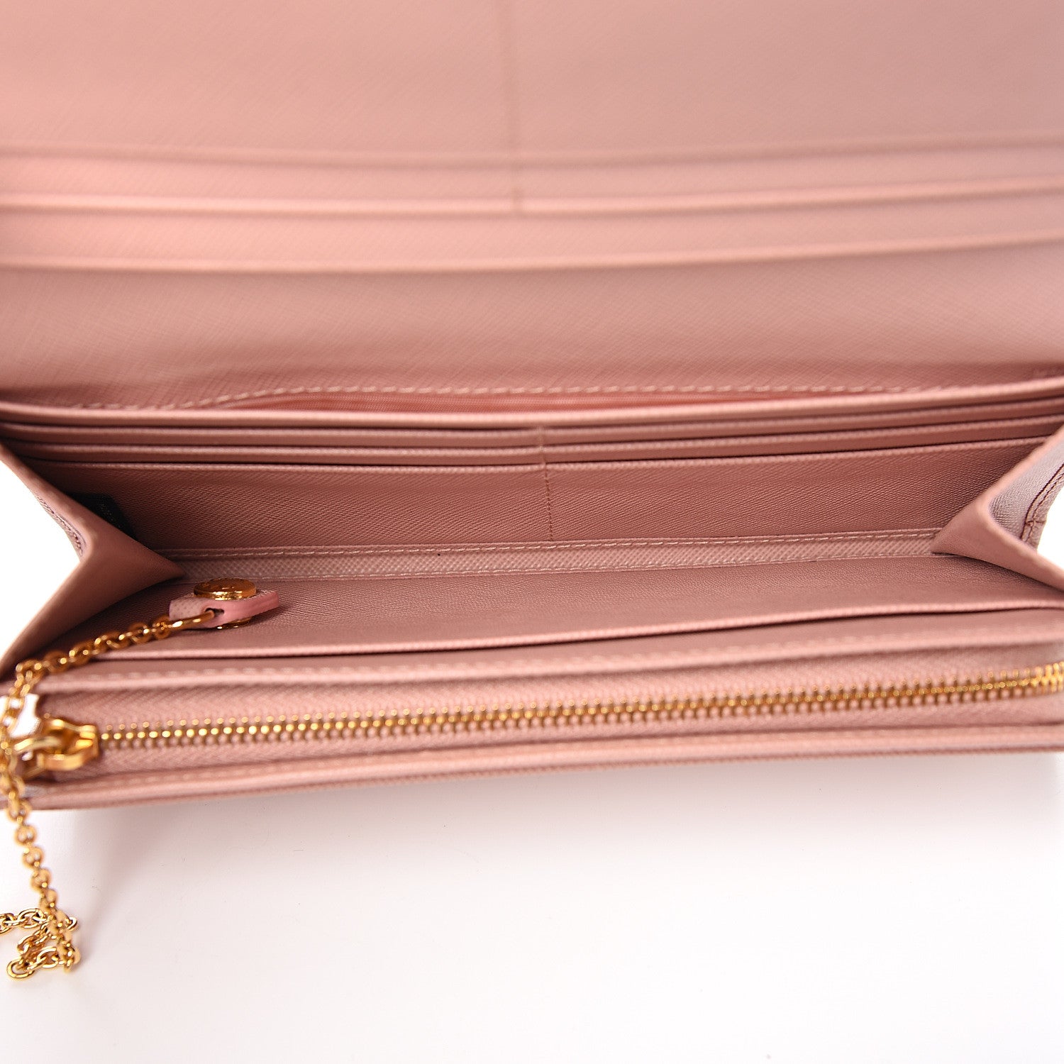 Prada Saffiano Metal Continental Flap Wallet Orchidea 4 of 10