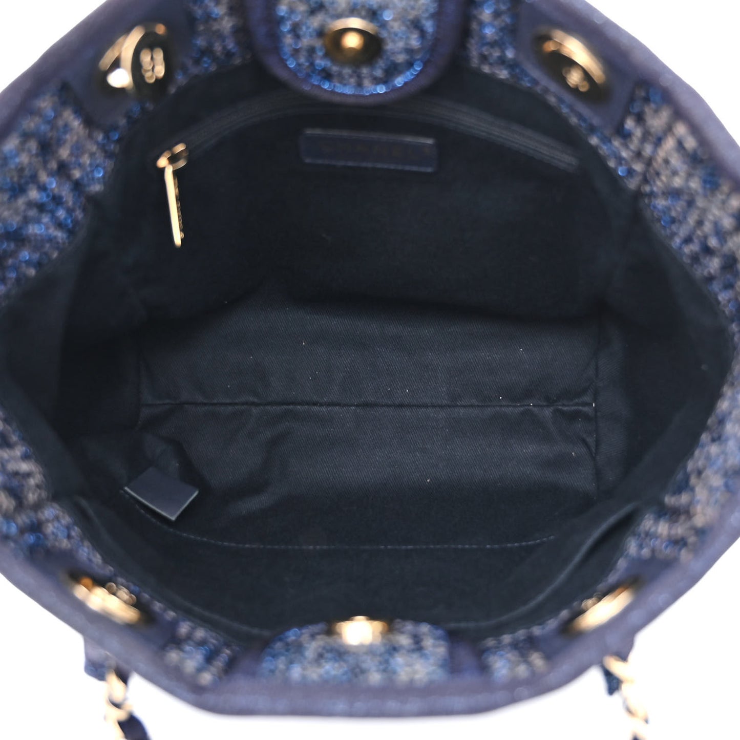 Lurex Boucle Mini Deauville Tote Blue