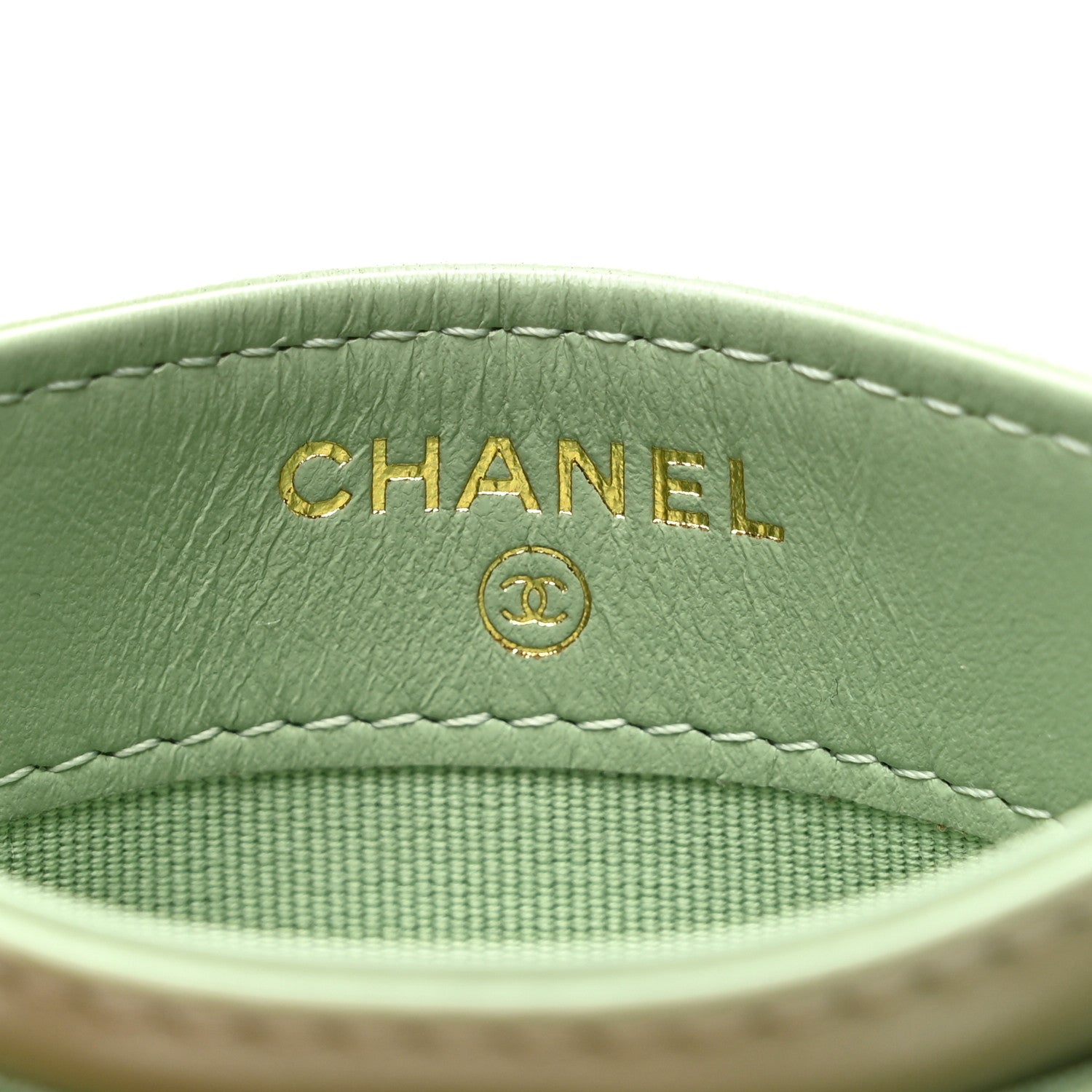 Chanel Lambskin Quilted Chanel 19 Card Holder Green 6 of 9