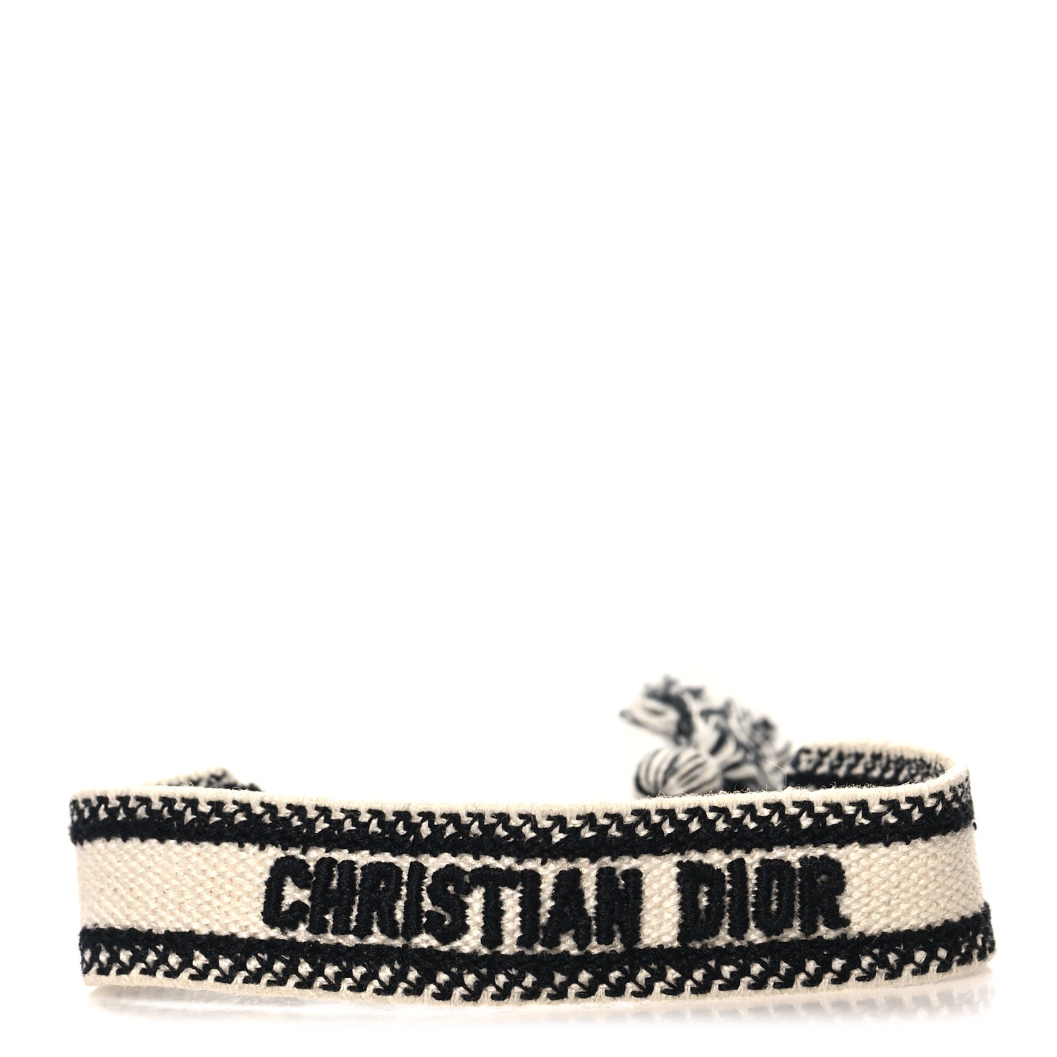 Christian Dior Woven Cotton J'Adior Friendship Bracelet White Black 1 of 3