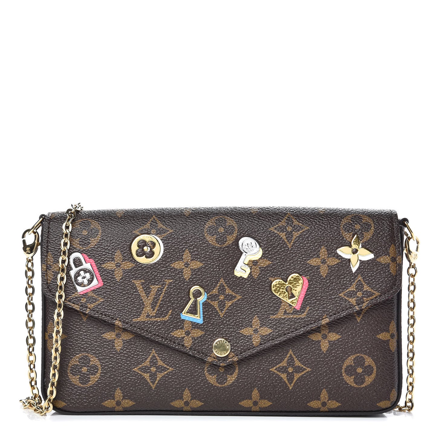 Monogram LV Love Lock Pochette Felicie Chain Wallet