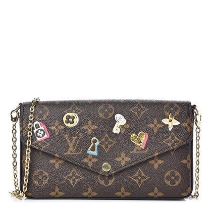 Louis Vuitton Monogram LV Love Lock Pochette Felicie Chain Wallet 1 of 9