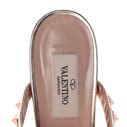 Valentino Garavani Metallic Nappa Rockstud 60mm Caged Slide Sandals 38.5 Rame 7 of 9