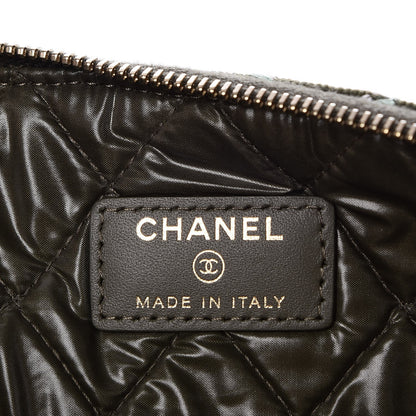 Chanel Canvas Double Stitch CC Medium Cosmetic Case Green 6 of 7