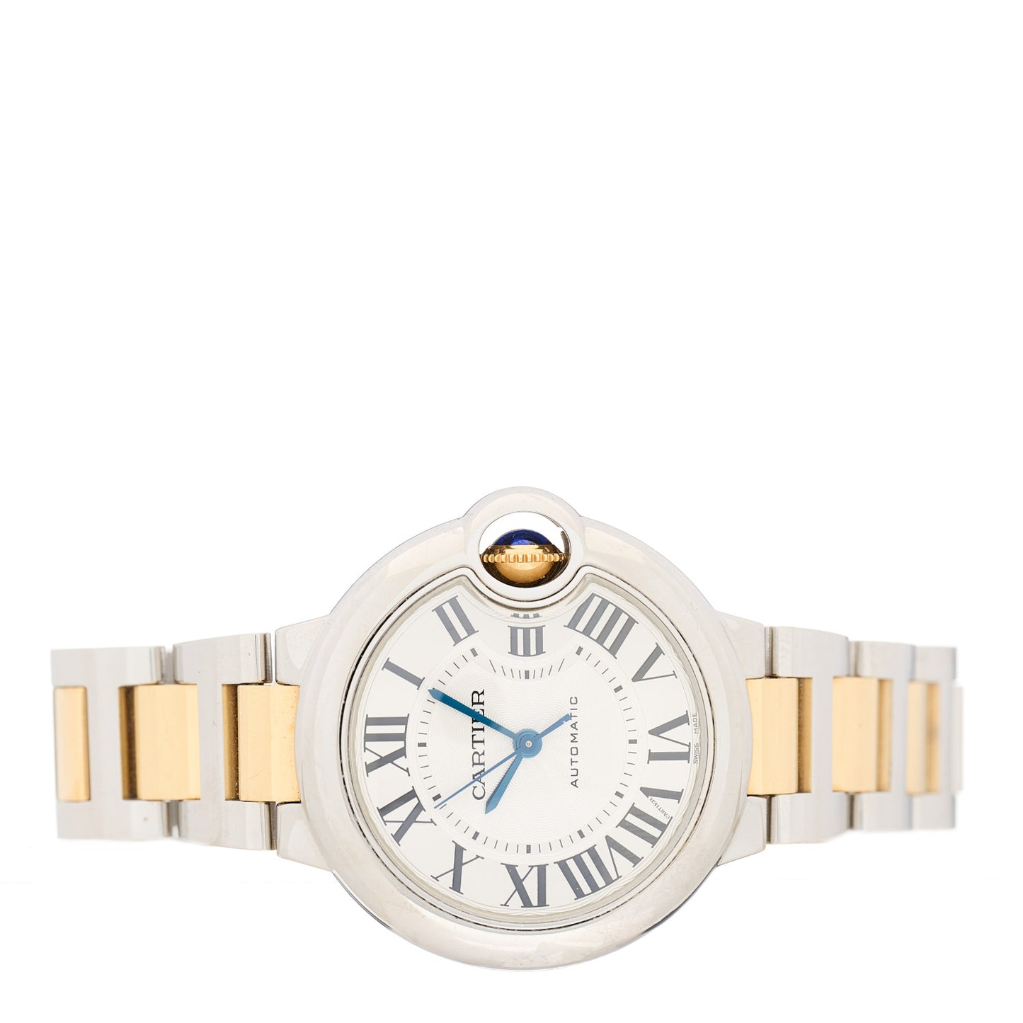 Stainless Steel 18K Yellow Gold 33mm Ballon Bleu De Cartier Automatic Watch