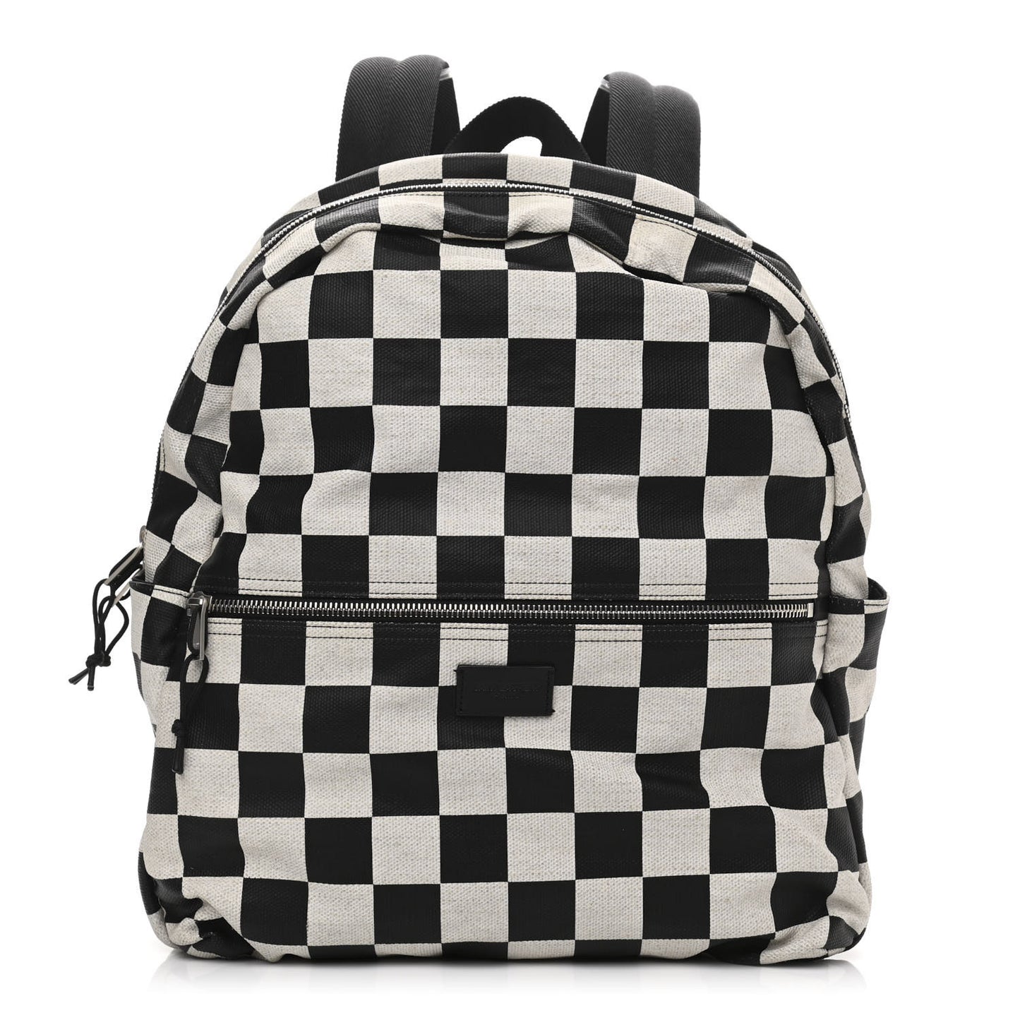 Calfskin Checked Print Nuxx Backpack Black White